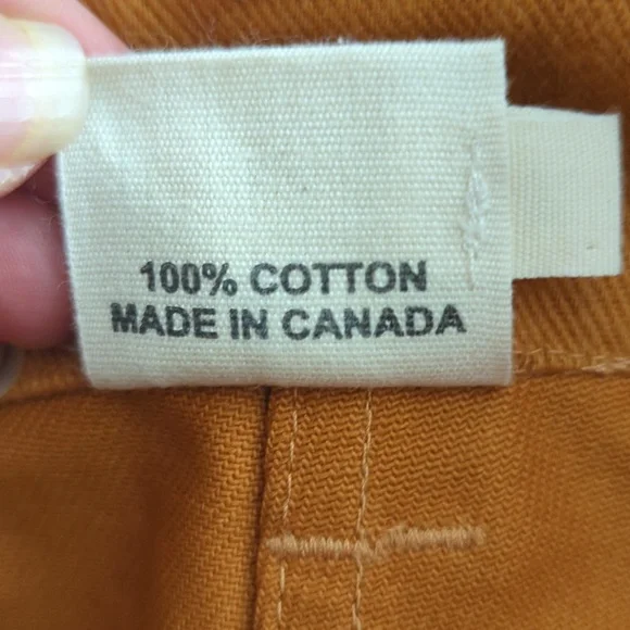 Beaton Linen Wide-Leg Flare Jeans in Mustard Brown - Picture 7 of 7